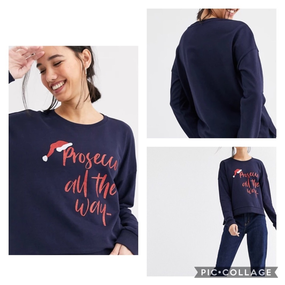 (ASOS) Only Prosecco glitter Christmas swe…